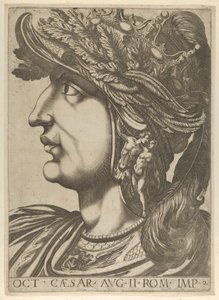 Plate 2: Octavian i profil til venstre, fra 