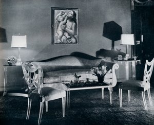 Plexiglasmøbler i interiør fra 1940-tallet, 1941 av Unbekannt