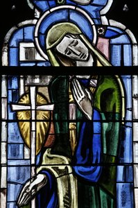 Poissy kollegiale kirke. Glassmaleri vindu. Saint Margaret of Antioch, Poissy, Frankrike av Unbekannt