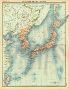 Politisk kart over det japanske imperiet, tidlig på 1900-tallet av Unbekannt
