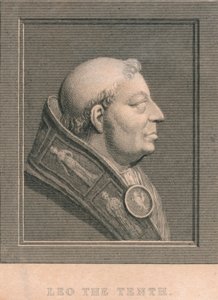 Pave Leo X 1475-1521, født Giovanni di Lorenzo de Medici, c1830 av Unbekannt