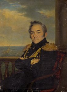 Portrett av admiral Mikhail Lazarev 1788-1851, midten av 1800-tallet av Unbekannt