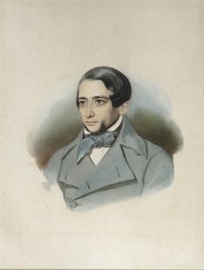 Portrett av Andrey Alexandrovich Krayevsky 1810-1889, tidlig på 1840-tallet av Unbekannt