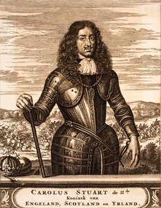 Portrett av Charles II av England 1630-1685 Fra: Krigsscene, 1675. av Unbekannt