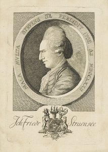 Portrett av grev Johann Friedrich Struensee 1737-1772, 1773. av Unbekannt