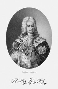Portrett av grev Pavel Ivanovich Yaguzhinsky 16831736, 1862 av Unbekannt