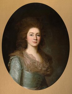 Portrett av grevinne Varvara Ivanovna Golitsyna -1804, født Shipova, 1790-tallet av Unbekannt
