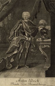 Portrett av hertug Anthony Ulrich av Brunswick 1714-1774, um 1700 av Unbekannt