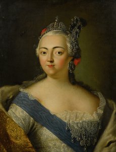 Portrett av keiserinne Elizabeth av Russland 1709-1762. av Unbekannt