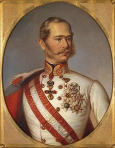Portrett av Franz Joseph I av Østerrike, ca 1855 av Unbekannt