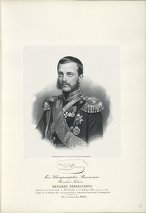 Portrett av storhertug Michael Nikolaevich av Russland 1832-1909, 1858 av Unbekannt