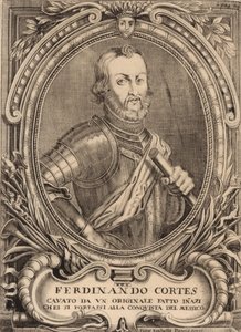 Portrett av Hernan Cortes 1485-1547. av Unbekannt