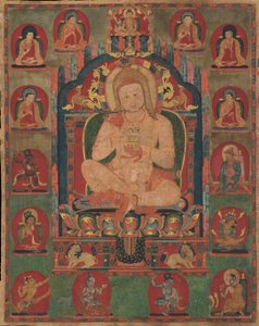 Portrett av Jnanatapa Deltatt av Lamas og Mahasiddhas, ca. 1350. av Unbekannt