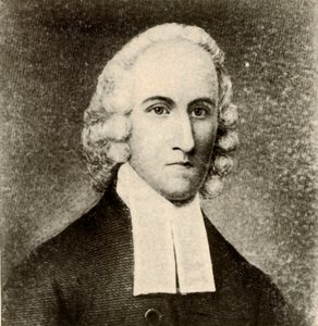 Portrett av Jonathan Edwards, i vanlig frakk og band av presbyteriansk minister, c1750, 1937. av Unbekannt