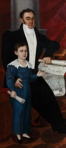 Portrett av Konstantin Rogal-Levitsky med sønn Philipp, ca. 1830 av Unbekannt