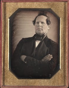 Portrett av en mann som lener seg bort fra kamera, sent på 1840-tallet. av Unbekannt