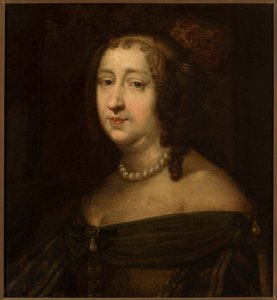 Portrett av Marie Louise Gonzaga 1611-1667, dronning av Polen, midten av 1600-tallet. av Unbekannt