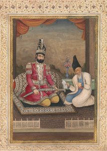 Portrett av Muhammad Shah Qajar og hans vizier Haj Mirza Aghasi, andre kvartal 1800-tallet. av Unbekannt