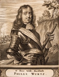 Portrett av Paul Würtz 1612-1676 Fra: Krigsscene, 1675. av Unbekannt