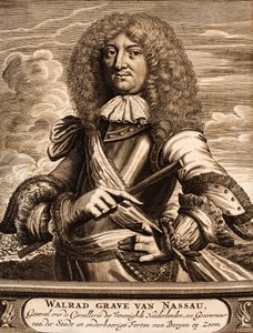 Portrett av prins Walrad av Nassau-Usingen 1635-1702 Fra: Krigsscene, 1675. av Unbekannt