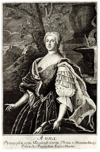 Portrett av prinsesse Anna Leopoldovna 1718-1746, tsar Ivan VIs mor av Unbekannt