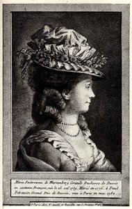 Portrett av Sophia Dorothea fra Württemberg, tidlig på 1800-tallet. av Unbekannt