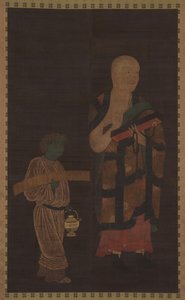 Portrett av Xuanzang Genjo med ledsager, 1300-tallet. av Unbekannt