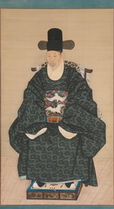 Portrett av Yun Dongseom 1710-1795, ca. 1790-1805. av Unbekannt