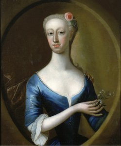 Portrett av en dame, ca. 1740. av Unbekannt