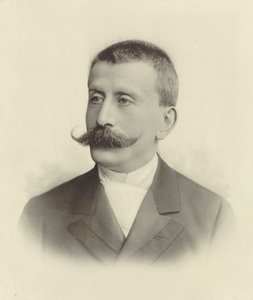 Portrett av pianist og komponist Moritz Moszkowski 1854-1925. av Unbekannt