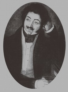 Portrett av komponisten Alexander Aleksandrovich Alyabyev 1787-1851, 1810-årene av Unbekannt