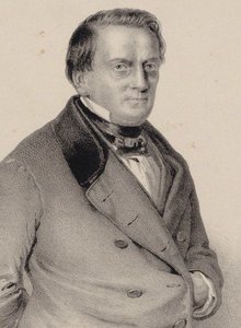 Portrett av komponisten Franz Lachner 1803-1890, 1850. av Unbekannt