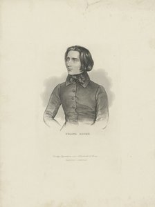 Portrett av komponisten Franz Liszt 1811-1886, 1840-1850. av Unbekannt