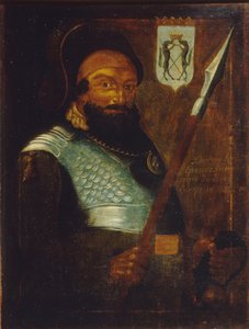 Portrett av kosakklederen, erobreren av Sibir Yermak Timofeyevich -1585, tidlig på 1700-tallet. av Unbekannt