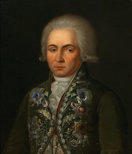 Portrett av poeten Gavrila R. Derzhavin 1743-1816, 1790-tallet av Unbekannt