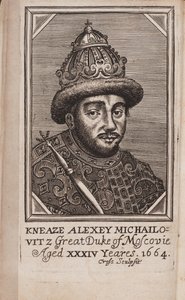 Portrett av tsaren Alexis I Mikhailovich av Russland 1629-1676 Fra: The Present State of Russia av Samuel Collins, 1664 av Unbekannt