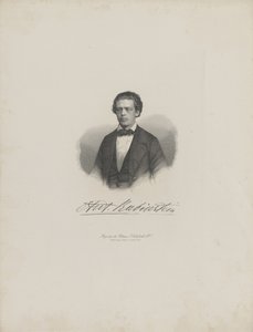 Portrett av komponisten Anton Rubinstein 1829-1894, ca. 1850. av Unbekannt