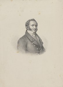 Portrett av komponisten Gioachino Antonio Rossini 1792-1868, 1826. av Unbekannt