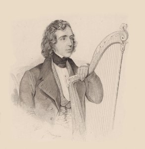 Portrett av harpisten og komponisten Elias Parish Alvars 1808-1849, 1830. av Unbekannt