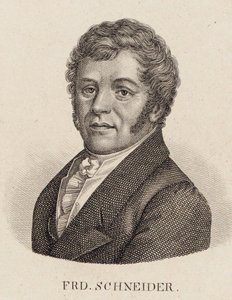 Portrett av organisten og komponisten Friedrich Schneider 1786-1853. av Unbekannt