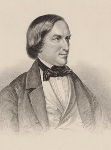 Portrett av pianisten og komponisten Karl August Krebs 1804-1880. av Unbekannt