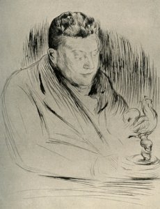 Portrett av billedhuggeren Alfred Gilbert, 1908. av Unbekannt