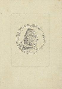 Portrett av fiolinisten og komponisten Michele Mascitti 1663-1760, 1726. av Unbekannt
