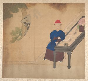 Portretter av medlemmer av en Manchu-familie, midten av 1800-tallet. av Unbekannt