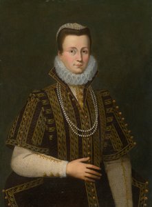 Portrett av en dame med en hvit ring av Unbekannt