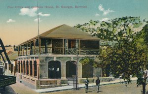 Postkontor og tollhus, St. Georges, Bermuda, tidlig på 1900-tallet. av Unbekannt