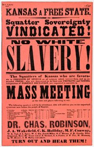 Plakat mot slaveri i Kansas, 1800-tallet av Unbekannt