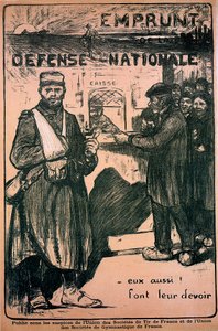 Plakat som hyller krigsinnsatsen, fransk, første verdenskrig, 1914-1918