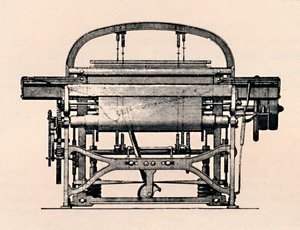 Power Loom sett forfra, 1836, 1904 av Unbekannt