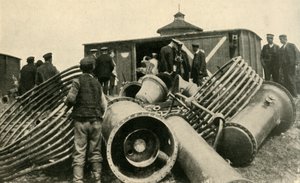 Forbereder for evakueringen av Warszawa, første verdenskrig, 1915, c1920. av Unbekannt
